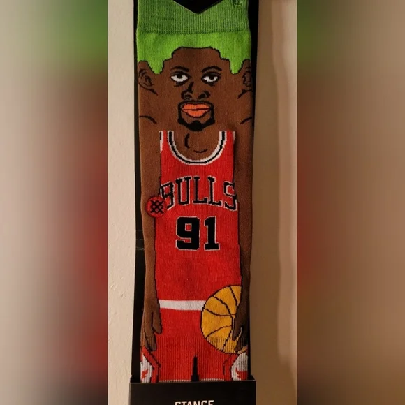 Stance HW Classics NBA Legend Dennis Rodman Combed Cotton Socks Fit 9-12 - Picture 3 of 6